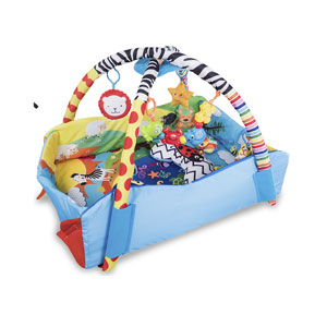 Lionelo Music Baby-Krabbeldecke Anika blau/gelb