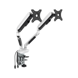 CONTINI 2fach Monitor-Tischhalterung bis 9 kg 17"-30" weiss