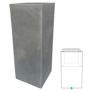 Pflanzkasten "Schiefer Cube alto" grau