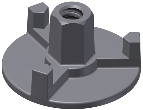 Flanschmutter DYWIDAG 15mm 3-flg. rund 130mm