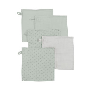 roba Organic Waschlappen 5er Set frosty green