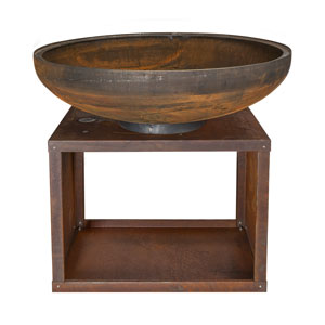 Mr.Grill Feuerschale Rusty 100cm mit Holzfach