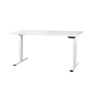Contini höhenverstellbarer Bürotisch 1.6x0.8m weiss / Gestell weiss RAL9016
