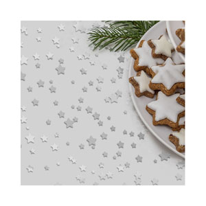 dameco Dekostoff "Organza" silber + silbrige Sterne 36x300cm