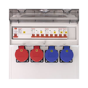 Ekström Baustromverteiler 2x T13, 2x T25, 1x CEE32A, 2x CEE16A / IP55