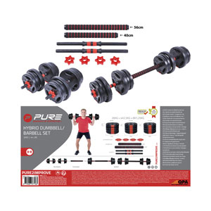 PURE2improve Kurzhantel & Langhantel Set 20kg