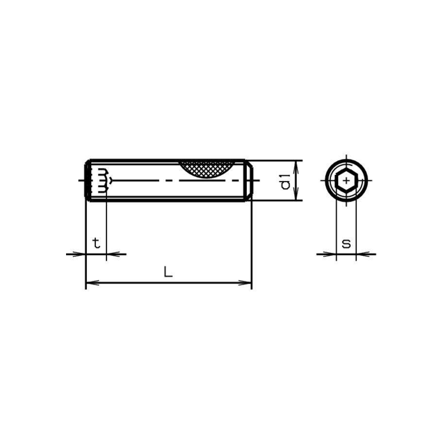 Gewindestifte In-6Kt mit Kegelstumpf ISO 4026-45H znb PA M6x8