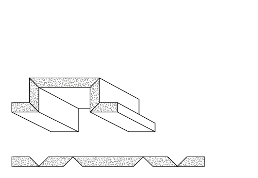 Rigips Faltelemente, 4 x V-Fräsung 90° oben/unten, unverleimt - RB 12,5