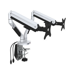 CONTINI 2fach Monitor-Tischhalterung bis 9 kg 17"-30" weiss