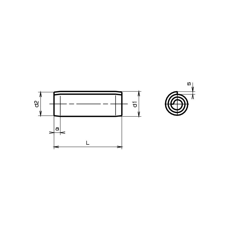 Spiral-Spannstifte schwer ISO 8748-Federstahl  3x16
