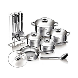 Blaumann 17-teiliges Topfset Edelstahl + Kochbesteck Gourmet Line