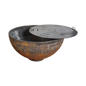 Mr. Grill Feuerschale Rusty mit Grillring 100cm und Zubehör