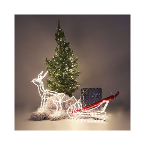 dameco LED Weihnachtsbeleuchtung Rentier mit Schlitten 264LED