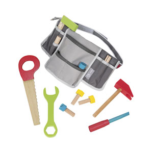 roba Kinder-Werkzeuggürtel ink. Tasche & 11teiligem Holzwerkzeugset