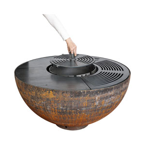 Mr. Grill Feuerschale Rusty mit Grillring 100cm und Zubehör