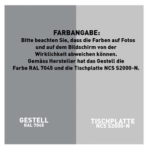 Contini höhenverstellbarer Bürotisch 2.0x0.9m grau / Gestell grau RAL 7045