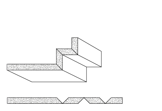 Rigips Faltelemente, 3 x V-Fräsung 90° oben/unten, unverleimt - RB 12,5