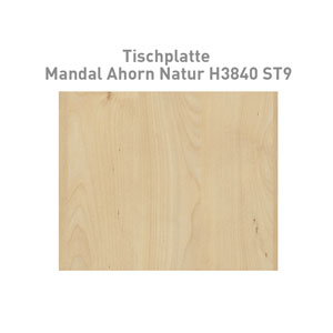 CONTINI Tischplatte 1.6x0.80m rechteckig Ahorn Natur