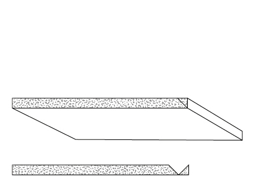 Rigips Faltelemente, 1 x V-Fräsung 90°, verleimt, kartonummantelte Kante - RB 12,5