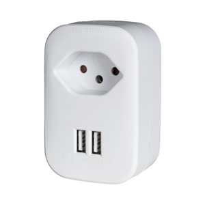 Ekström Steckdosenadapter mit USB-Ladeanschluss weiss