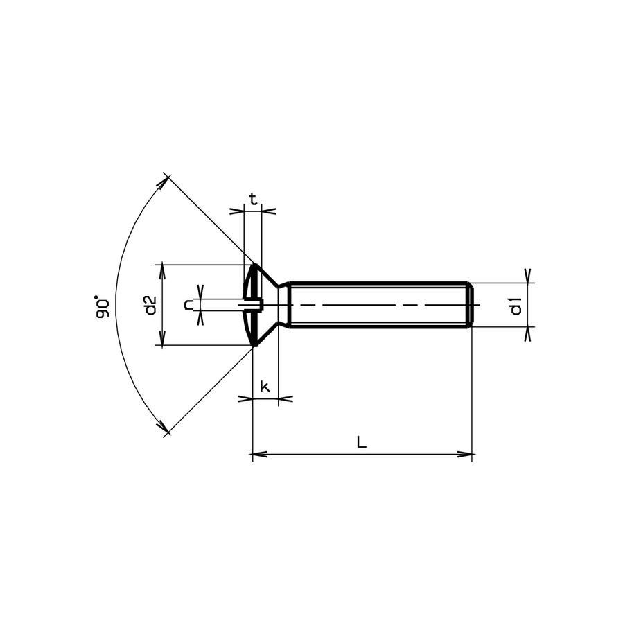Linsensenk-Schrauben mit Schlitz DIN 964A-rostfrei A2 M5x50