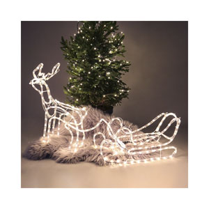 dameco LED Weihnachtsbeleuchtung Rentier mit Schlitten 264LED