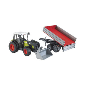 Bruder Claas Nectis 267 F mit Frontlader & Anhänger