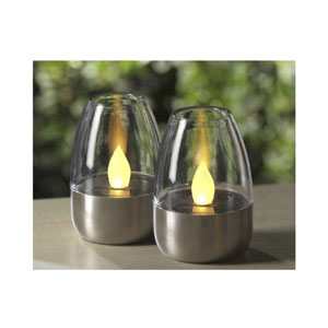 Solar Tischlampe Edelstahl 6 x 6 x 10.5 cm