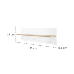 roba Wandgarderobe Ava mit Ablage weiss