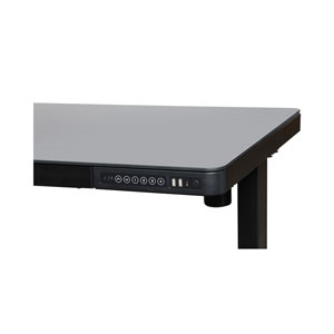 CONTINI höhenverstellbarer Bürotisch 1.2x0.6m schwarz Glas Arbeitsfläche