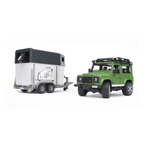 Bruder Land Rover Defender + Anhänger und Pferd
