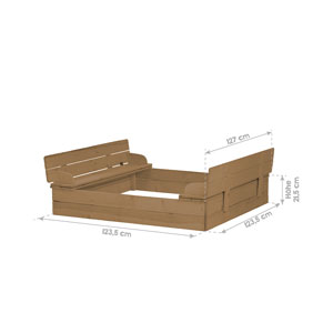roba Sandkasten mit aufklappbare Sitzbank 21.5x127x123.5cm