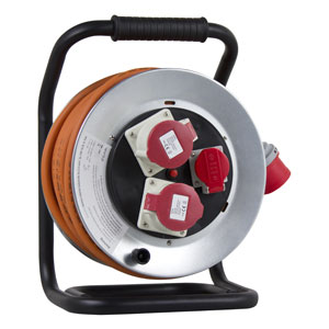 Ekström KR25M Kabelrolle 5x2.5mm2, 2x CEE 16 & 1x T25