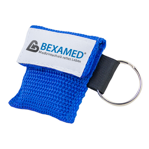 Beatmungstuch im Schlüsselanhänger Blau