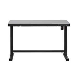 CONTINI höhenverstellbarer Bürotisch 1.2x0.6m schwarz Glas Arbeitsfläche