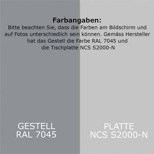 CONTINI Tischplatte 1.4x0.80m rechteckig Grau