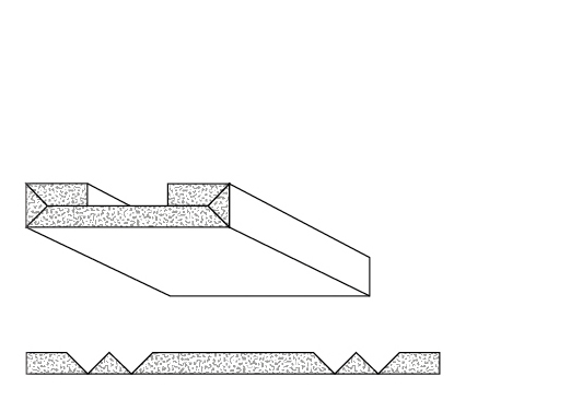 Rigips Faltelemente, 4 x V-Fräsung 90° oben, unverleimt - RB 12,5