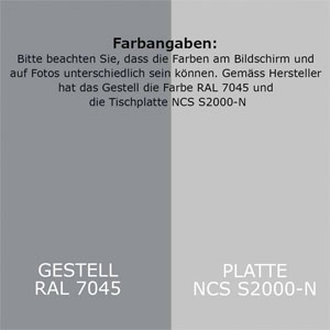 CONTINI Tischplatte 1.8x0.80m rechteckig Grau