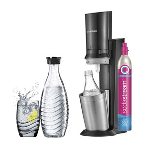 SodaStream Crystal black/metal inkl. 1 Glaskaraffen Quick Connect