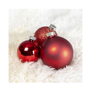 FS Star Weihnachtskugel 42er Set Glas, Rot