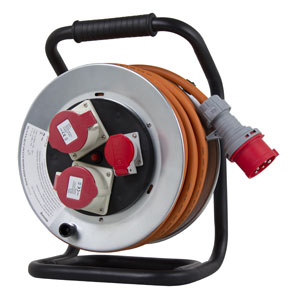 Ekström KR25M Kabelrolle 5x2.5mm2, 2x CEE 16 & 1x T25