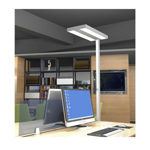 CONTINI LED Büro-Stehleuchte dimmbar silber