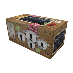 Blaumann Kochtopf Set 6.5L/3.9L/2.9L/2.1L Edelstahl Gourmet Line