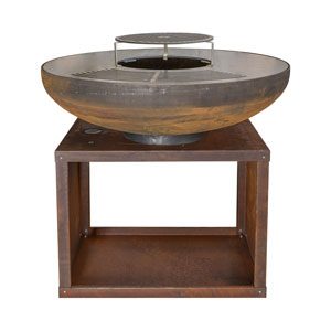 Mr.Grill Feuerschale Rusty 100cm mit Holzfach