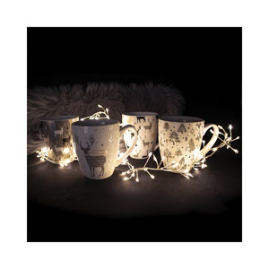 dameco XMAS Keramik Tassen 4er Set mit 4 Designs H 11cm