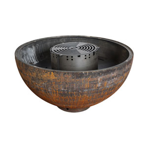 Mr. Grill Feuerschale Rusty mit Grillring 100cm und Zubehör