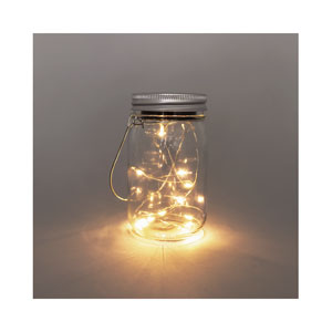 dameco Solar Windlicht Klar mit Microlight 10 LED