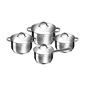 Blaumann Kochtopf Set 6.5L/3.9L/2.9L/2.1L Edelstahl Gourmet Line