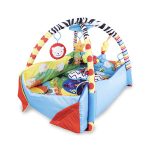 Lionelo Music Baby-Krabbeldecke Anika blau/gelb