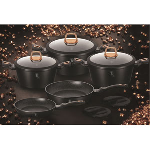 Berlinger Haus 10 pcs Marble Coating Cookware Set (Black Rose)